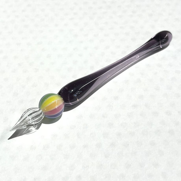 Japanese Glass Dip Pen - Rainbow Ball / Light Purple - , Gifts for Writers