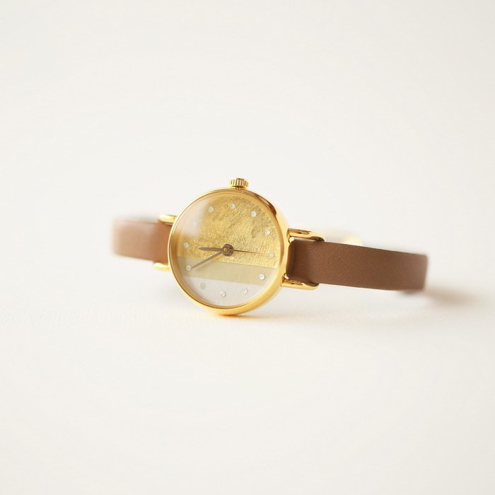 Women's Wristwatch - Sallow Color, Japanese handmade wrist watch