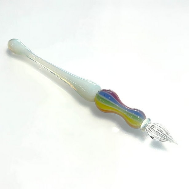 Japanese Glass Dip Pen - Rainbow / White - , Gifts for Writers