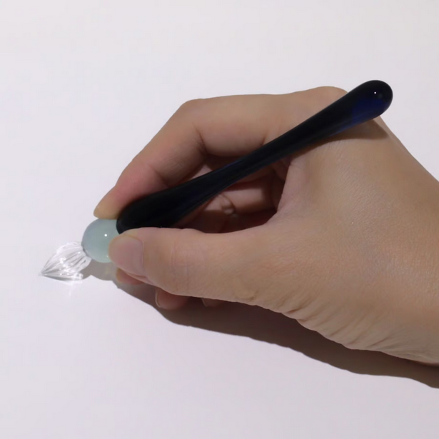 Japanese Glass Dip Pen - Short / Navy - , Gifts for Writers
