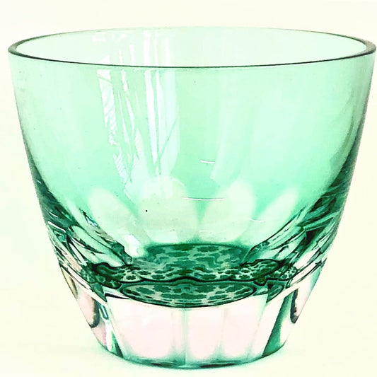 Edo Kiriko Glass Tumbler - Clover (Green × Pink)