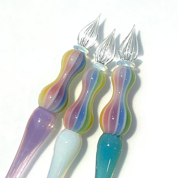 Japanese Glass Dip Pen - Rainbow / White - , Gifts for Writers