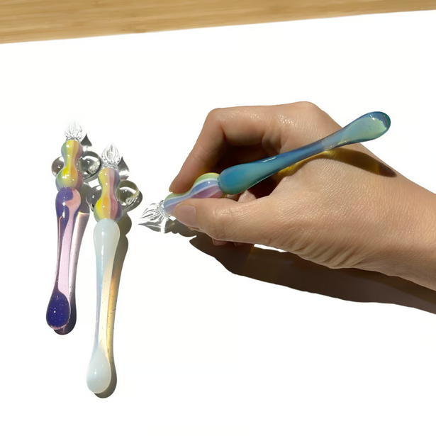 Japanese Glass Dip Pen - Rainbow / Marin Blue - , Gifts for Writers