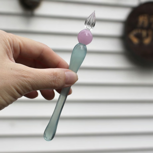 Japanese Glass Dip Pen - Short / Light Blue - , Gifts for Writers