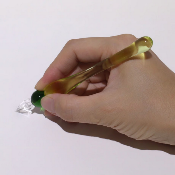 Japanese Glass Dip Pen - Short / Green - , Gifts for Writers
