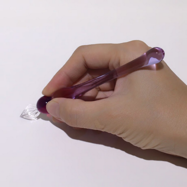 Japanese Glass Dip Pen - Short / Purple - , Gifts for Writers