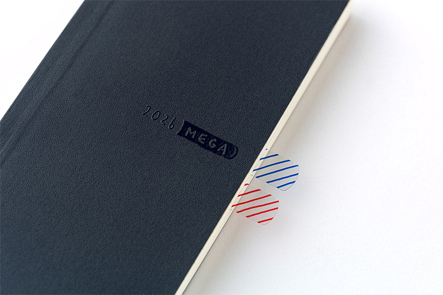 Weeks MEGA, Hobonichi Techo 2026 Sneaker: Indigo Black Weeks Mega Softcover Book / Weekly Horizontal / Jan start / Mon start - English Edition