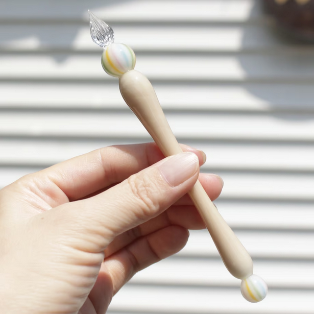 Japanese Glass Dip Pen - Candy / Light Brown - , Gifts for Writers
