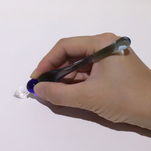 Japanese Glass Dip Pen - Short / Blue - , Gifts for Writers