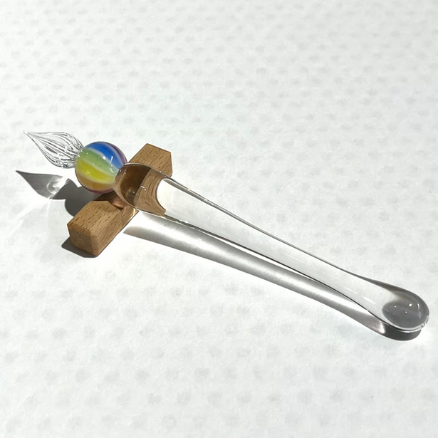 Japanese Glass Dip Pen - Rainbow Ball / Clear - , Gifts for Writers