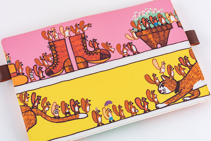 100%ORANGE: Where’s the Squirrel Going [Hobonichi Cousin (A5) Techo Cover] (Cover Only)