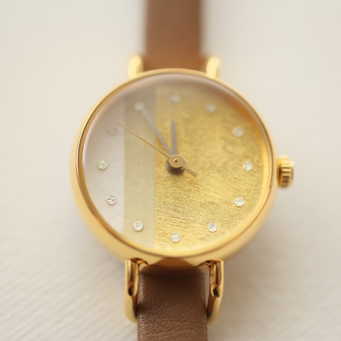 Women's Wristwatch - Sallow Color, Japanese handmade wrist watch