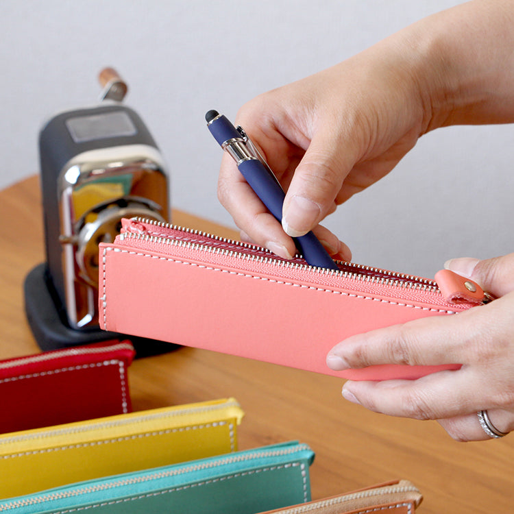 High Quality Himeji Leather Pencil Case, Japanese leather pencil case, Japanese leather pen case