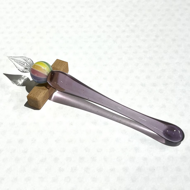 Japanese Glass Dip Pen - Rainbow Ball / Light Purple - , Gifts for Writers