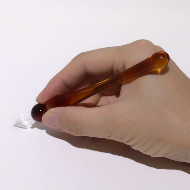 Japanese Glass Dip Pen - Short / Honey - , Gifts for Writers
