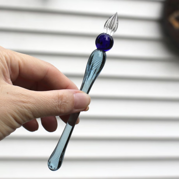 Japanese Glass Dip Pen - Short / Blue - , Gifts for Writers