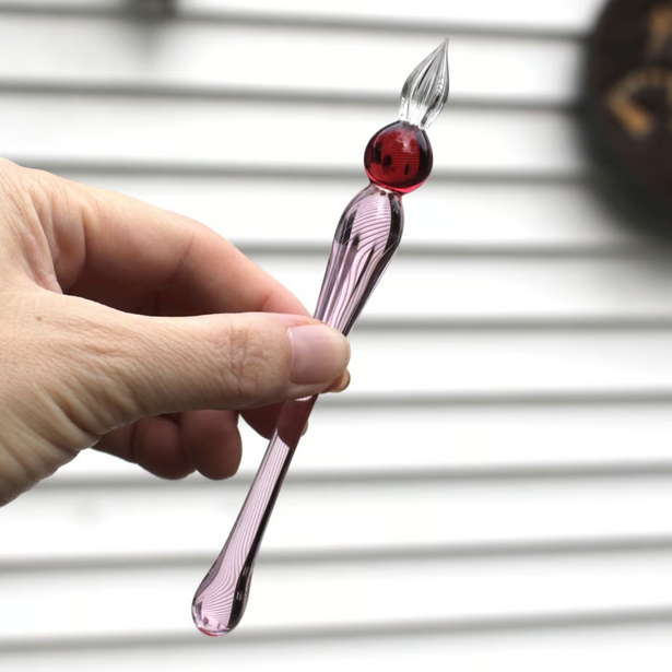 Japanese Glass Dip Pen - Short / Pink - , Gifts for Writers