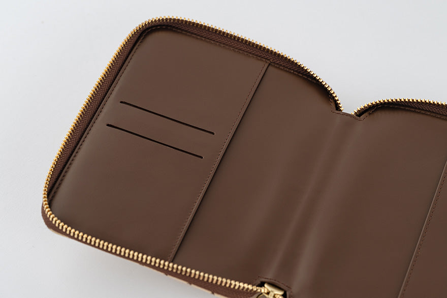Hobonichi Techo 2025 Taut Zipped (Café au Lait Plaid) A6 Original Size Cover (Cover Only)