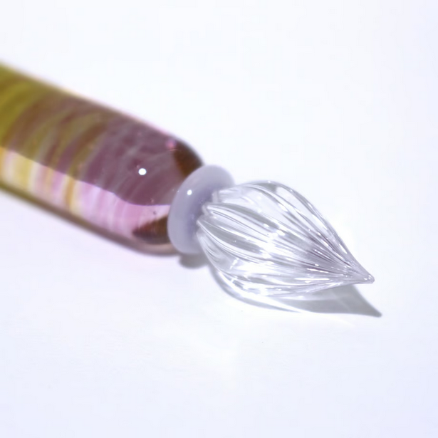 Japanese Glass Dip Pen - Rainbow / Short /  Pink→Purple - , Gifts for Writers