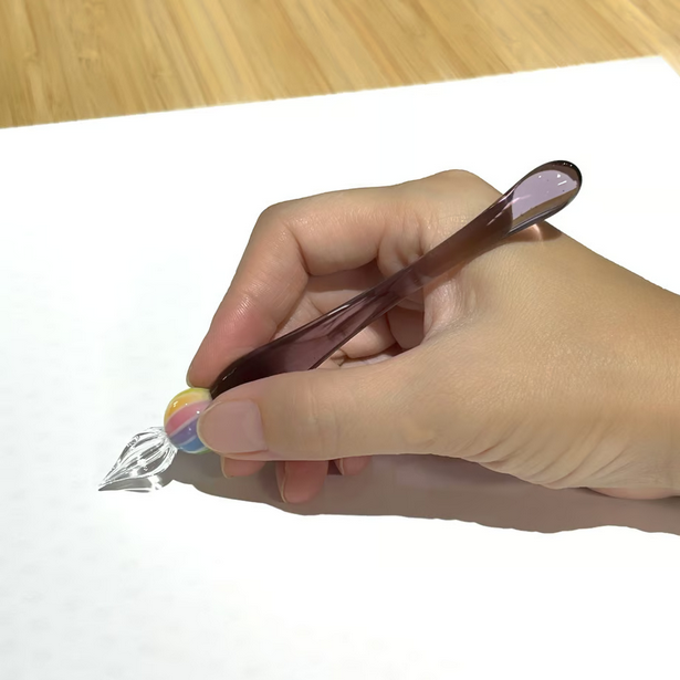 Japanese Glass Dip Pen - Rainbow Ball / Light Purple - , Gifts for Writers