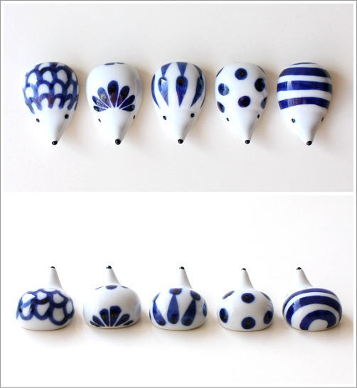Hasami Yaki(ware) Hedgehog Chopstick Rest Set of 5pcs , Japanese Hasami Ware Chopstick Rest