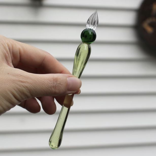 Japanese Glass Dip Pen - Short / Green - , Gifts for Writers