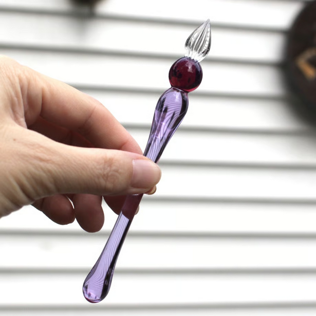 Japanese Glass Dip Pen - Short / Purple - , Gifts for Writers