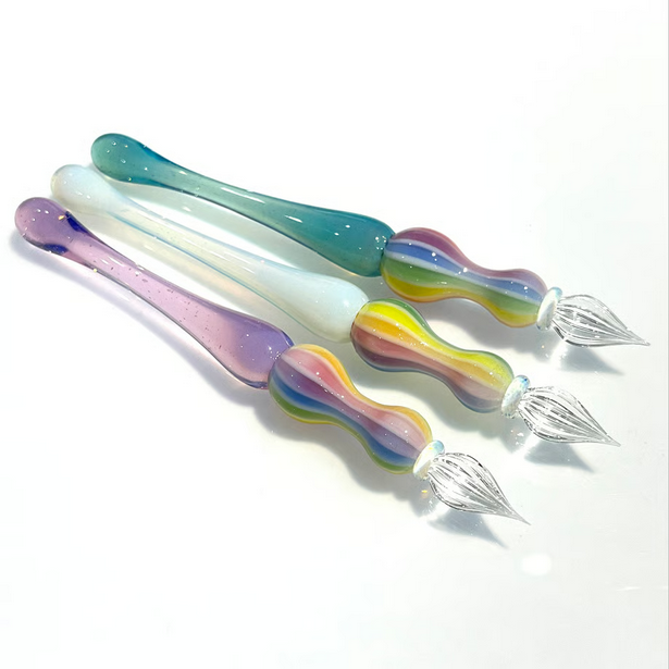 Japanese Glass Dip Pen - Rainbow / White - , Gifts for Writers