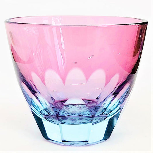 Edo Kiriko Glass Tumbler - Cherry Blossom (Pink × Light Blue)