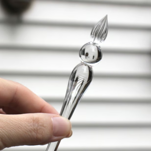 Japanese Glass Dip Pen - Short / Clear × Clear - , Gifts for Writers
