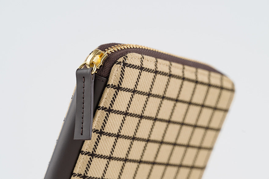 Hobonichi Techo 2025 Taut Zipped (Café au Lait Plaid) A6 Original Size Cover (Cover Only)