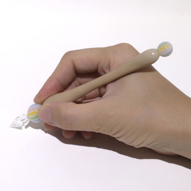 Japanese Glass Dip Pen - Candy / Light Brown - , Gifts for Writers