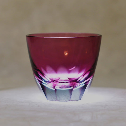Edo Kiriko Glass Tumbler - Goldfish (Pink × Light Blue)