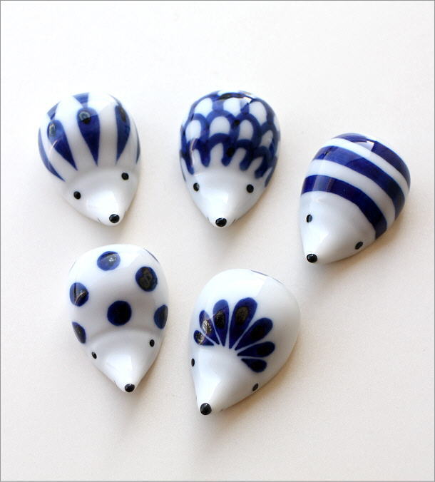 Hasami Yaki(ware) Hedgehog Chopstick Rest Set of 5pcs , Japanese Hasami Ware Chopstick Rest