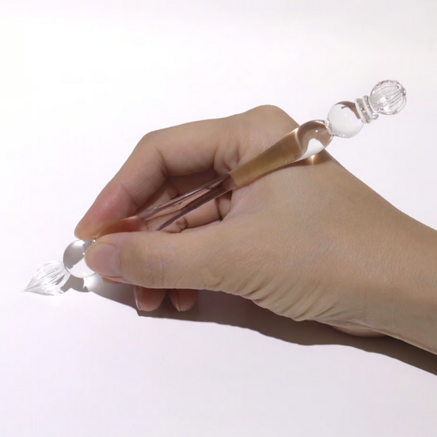 Japanese Glass Dip Pen - Crown / Clear - , Gifts for Writers
