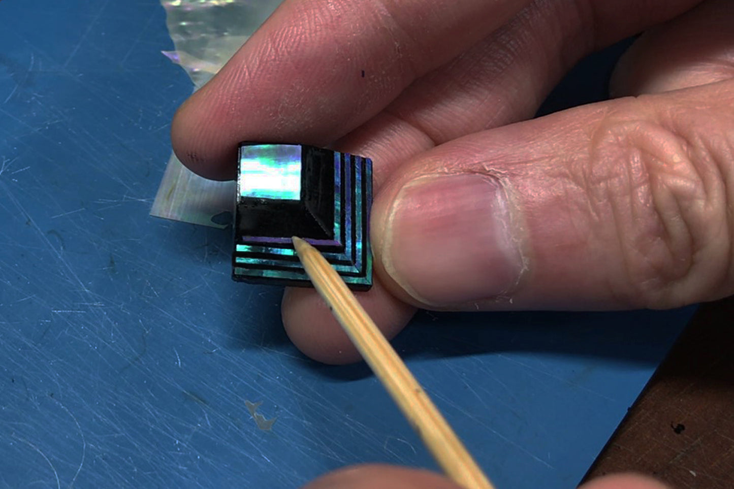 Raden Pendant Necklace - Moonlight on Water / Green Color / Medium Size-, Japanese Lacquer Jewelry, Kyoto Jewelry