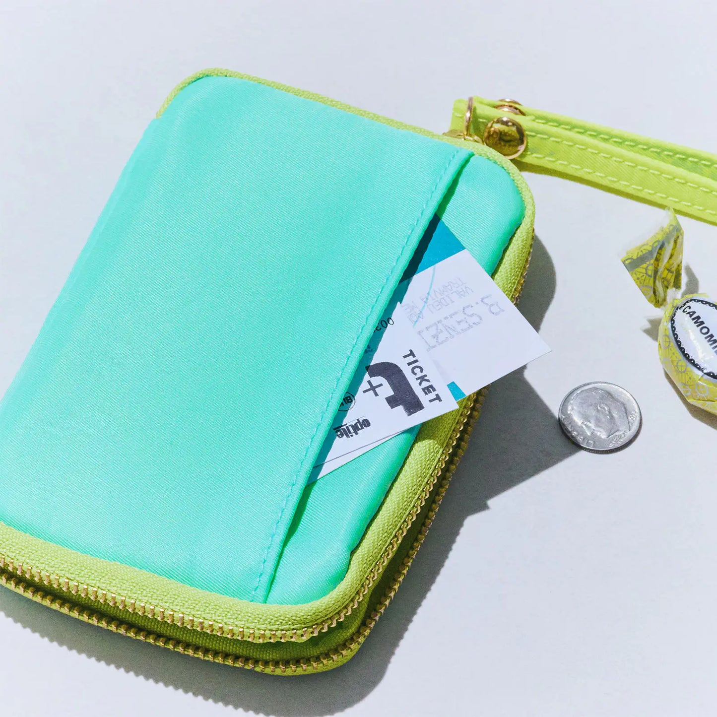 Aqua Lime Drawer Pouch Pocket,  Hobonichi Drawer Pouch Pocket