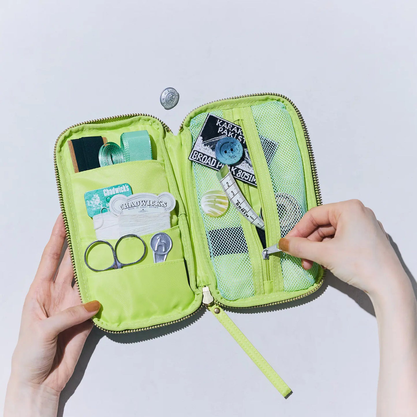 Aqua Lime Small Drawer Pouch,  Hobonichi Small Drawer Pouch