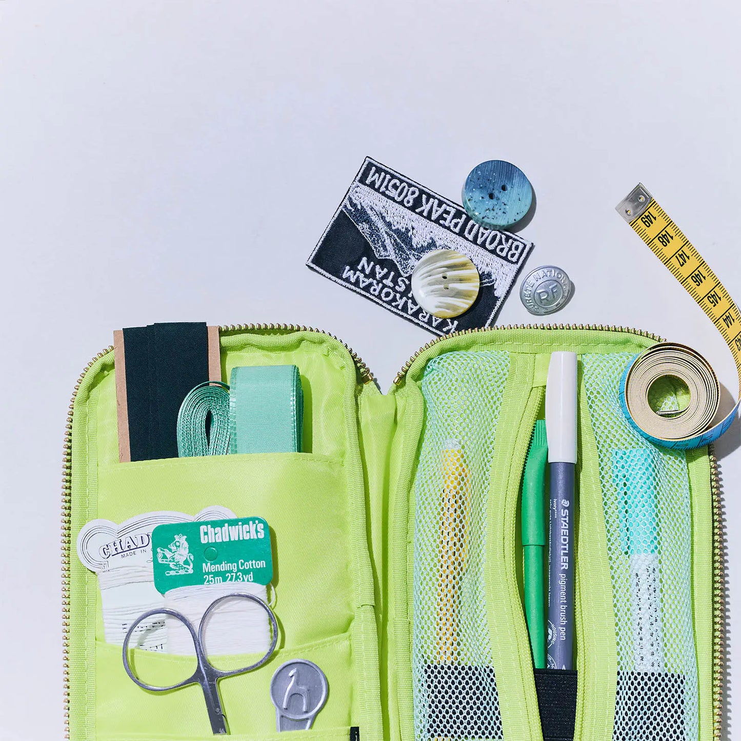 Aqua Lime Small Drawer Pouch,  Hobonichi Small Drawer Pouch