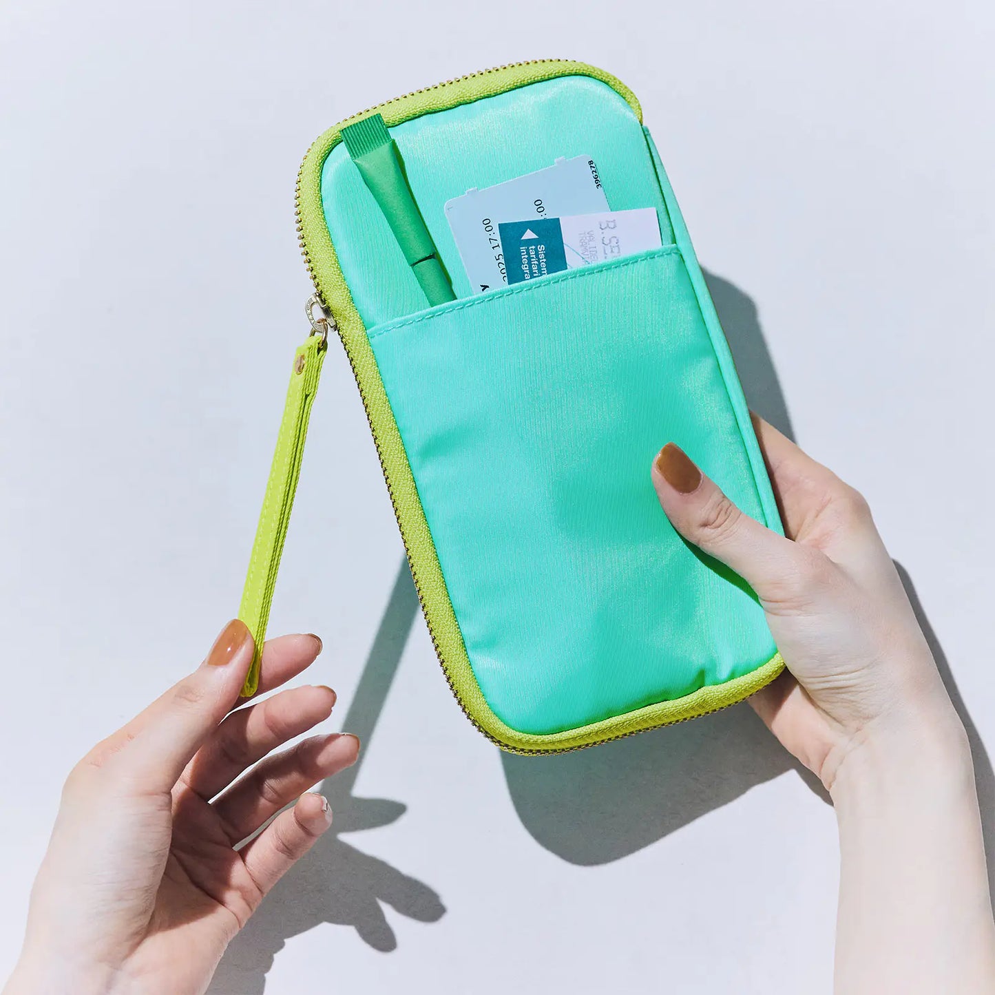 Aqua Lime Small Drawer Pouch,  Hobonichi Small Drawer Pouch