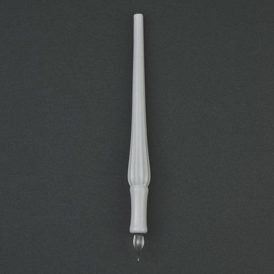 Arita Yaki(ware) Body Glass Dip Pen - White -, Japanese glass dip pen