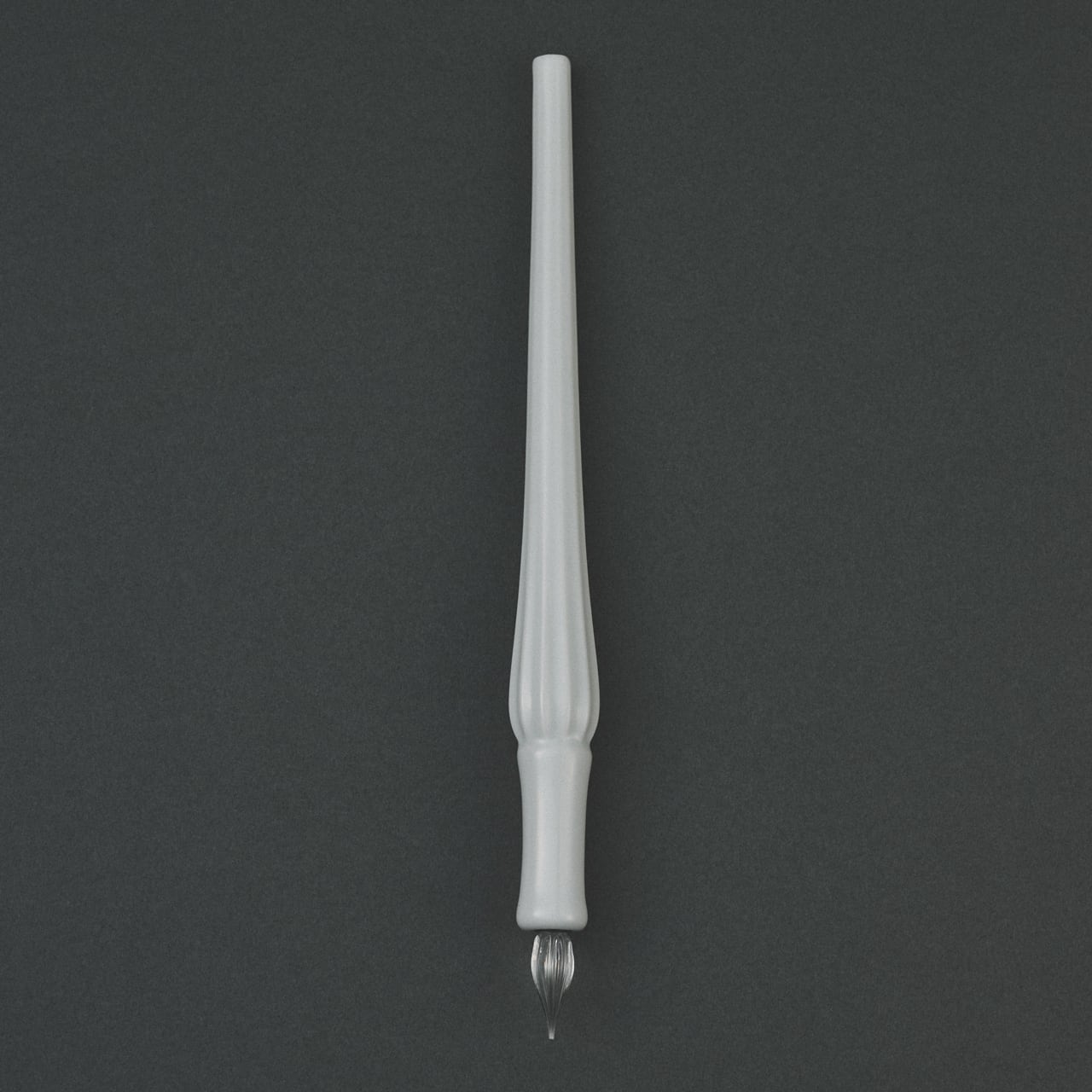 Arita Yaki(ware) Body Glass Dip Pen - White -, Japanese glass dip pen