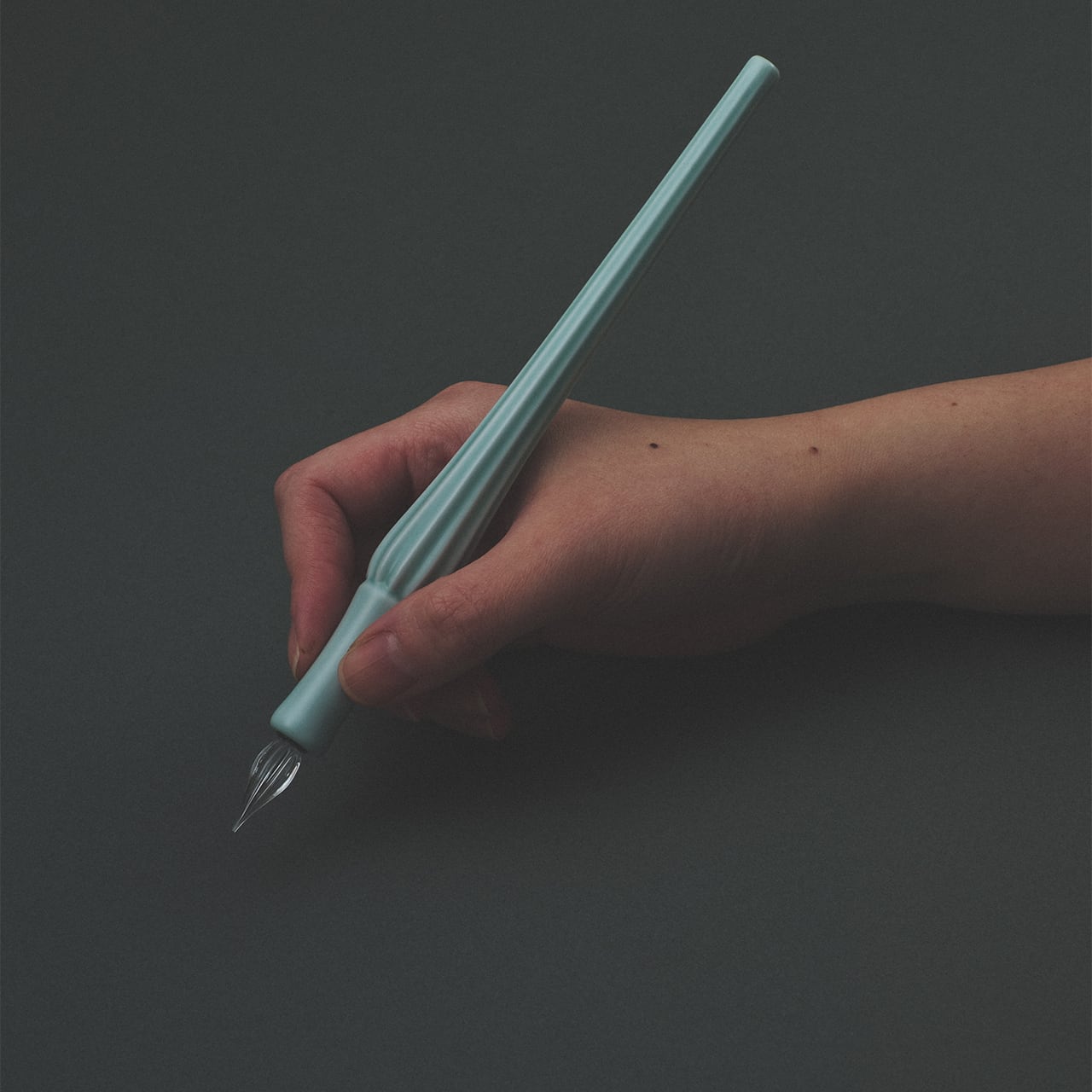 Arita Yaki(ware) Body Glass Dip Pen - Celadon -, Japanese glass dip pen