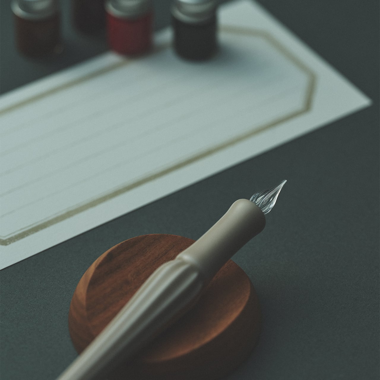 Arita Yaki(ware) Body Glass Dip Pen - Light Gray -, Japanese glass dip pen