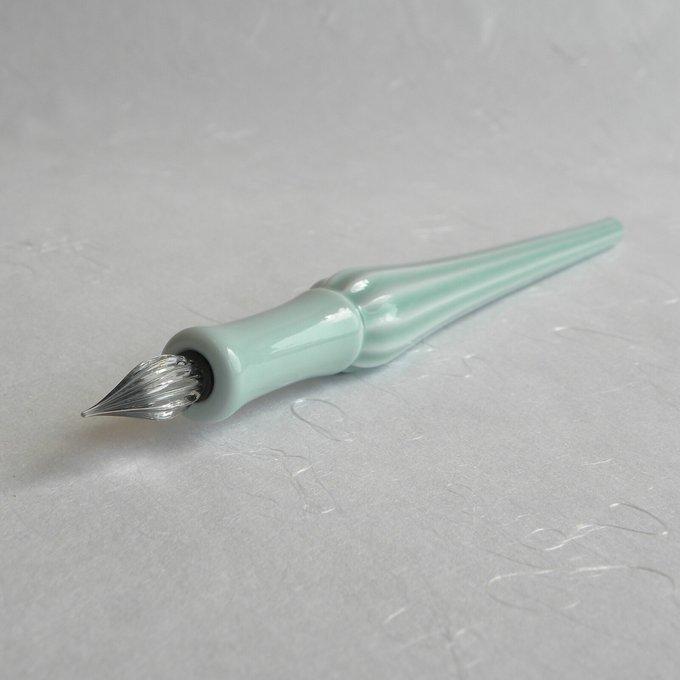 Arita Yaki(ware) Body Glass Dip Pen - Celadon -, Japanese glass dip pen