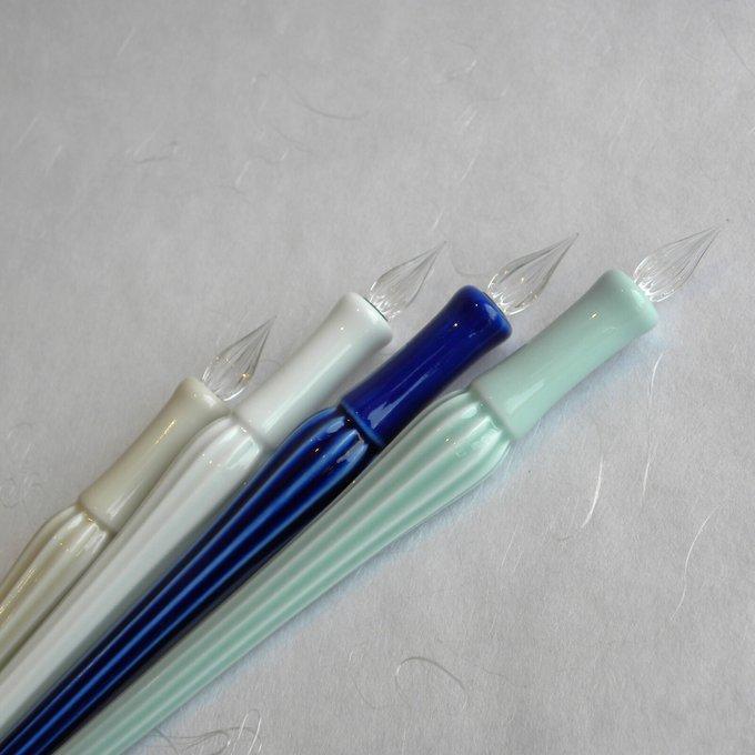Arita Yaki(ware) Body Glass Dip Pen - White -, Japanese glass dip pen