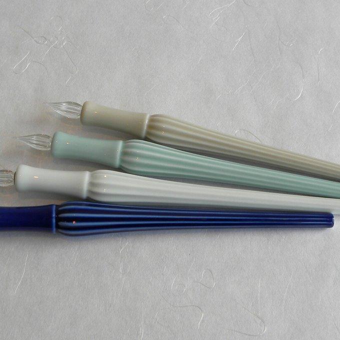 Arita Yaki(ware) Body Glass Dip Pen - Light Gray -, Japanese glass dip pen