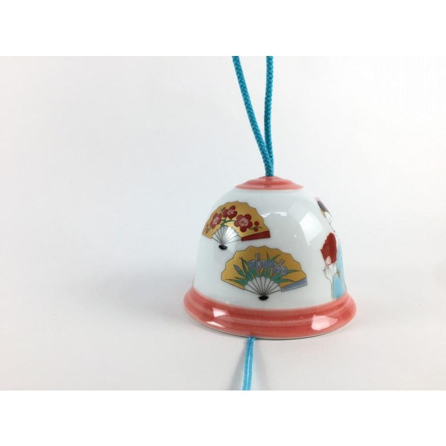 Arita Yaki(ware) Japanese Wind Bell - Folding Fan and Japanese Woman -, Japanese furin, Japanese wind bell, Japanese ceramic wind chime