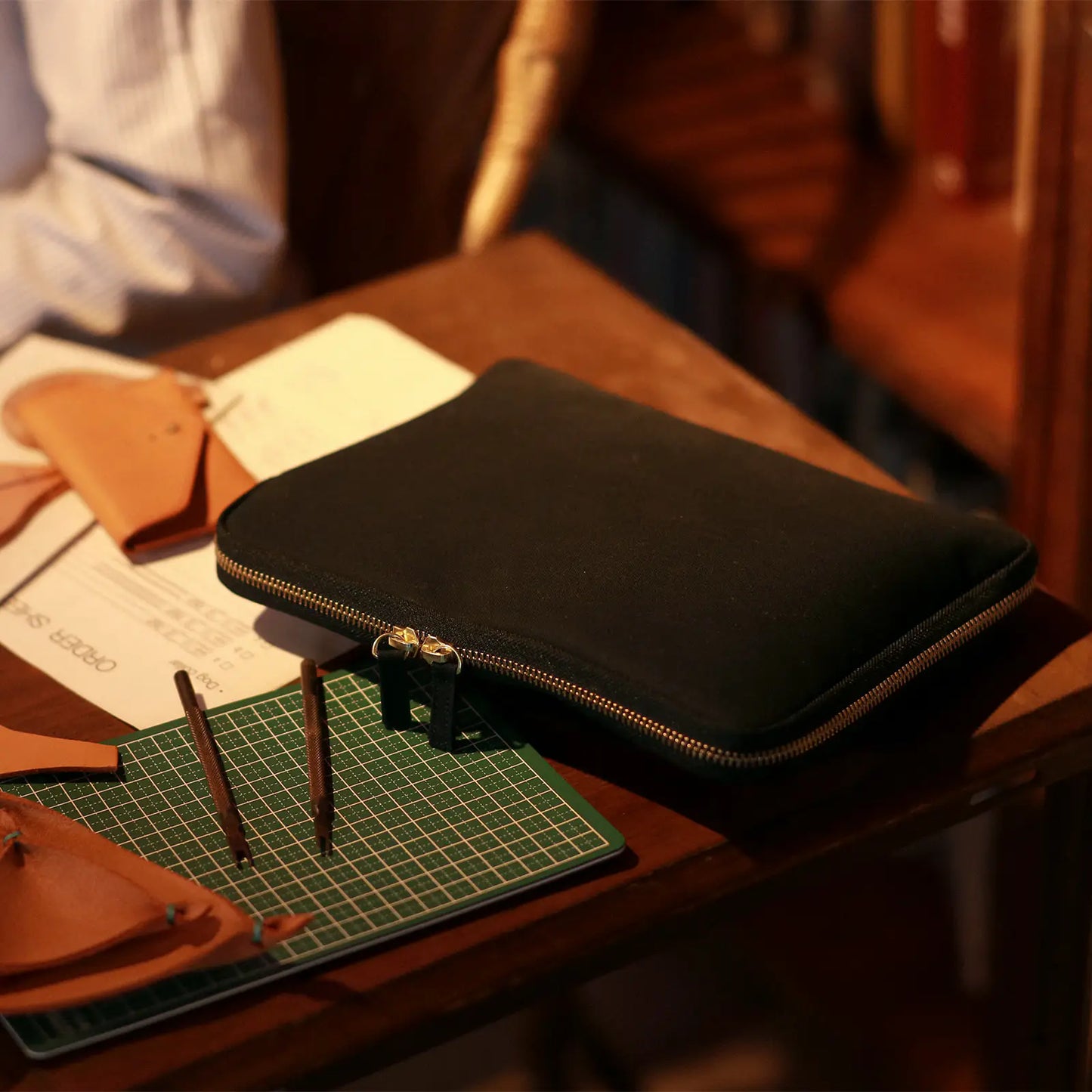 Black Large Drawer Pouch,  Hobonichi Large Drawer Pouch