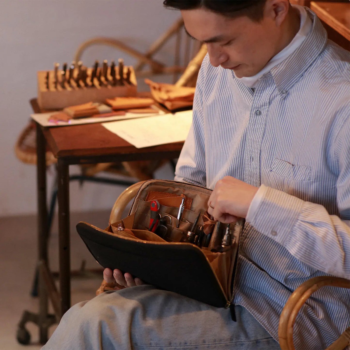 Black Large Drawer Pouch,  Hobonichi Large Drawer Pouch